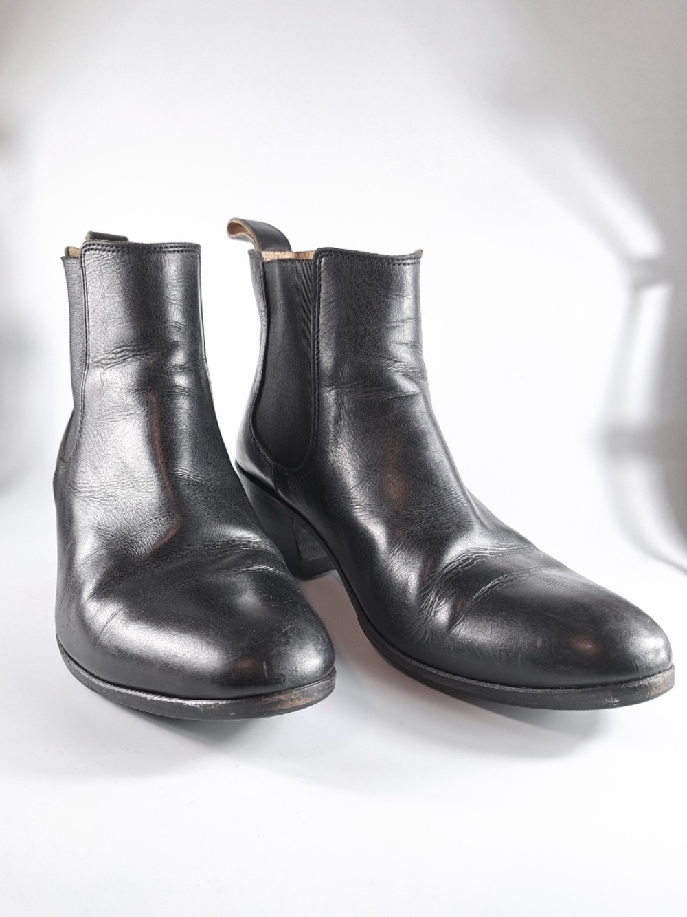 John Fluevog Passage Cairo Black Leather Chelsea Ankle Boots Size W8